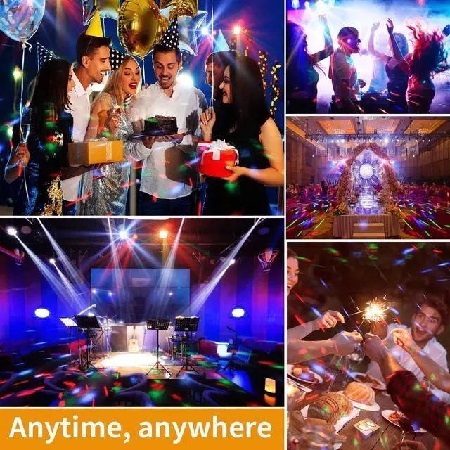 Alt view image 3 of 7 - DJ Lights with Stand, 5 in 1 Party Lights DJ Disco Light for Parties Indoor, Sound Activated Mobile Stage Lighting System with DMX& Remote Control, Disco Ball Stage LED Par Light with Bag for Bar Gig