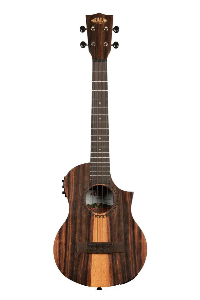 Alt view image 2 of 4 - Amara Tri-Top Tenor Ukulele with Cutaway & EQ Gift, Striking Wood Design, Electric-Acoustic, Rich Tone, 4-String Ukulele