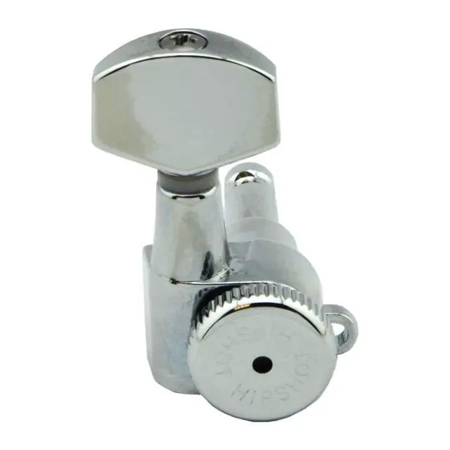 Alt view image 2 of 6 - Guitar Tuner Upgrade Kit (6 Inline Headstocks) Grip-Lock Closed Bass Side Chrome Non Staggered - 6K1EL0C Bundle with a Polishing Cloth