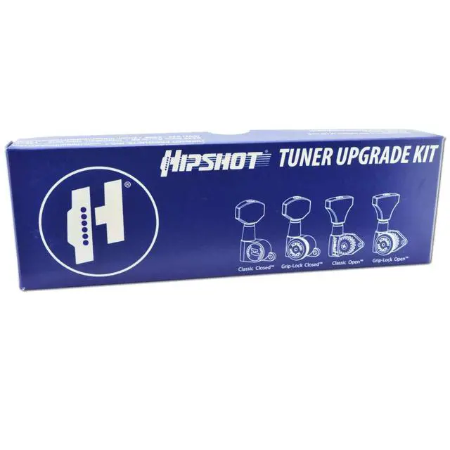 Alt view image 6 of 6 - Guitar Tuner Upgrade Kit (6 Inline Headstocks) Grip-Lock Closed Bass Side Chrome Non Staggered - 6K1EL0C Bundle with a Polishing Cloth