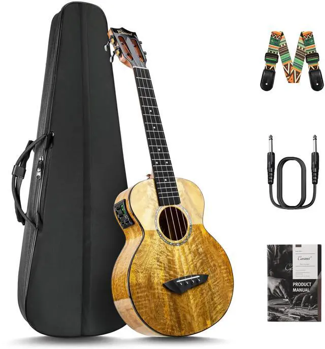 Main image of Glossy All Solid Mango Tenor Acoustic Electric Ukulele