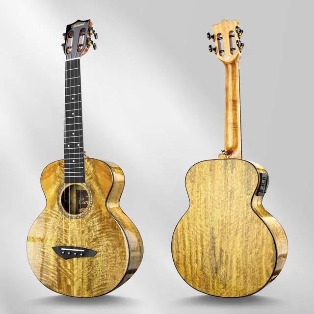 Alt view image 7 of 7 - Glossy All Solid Mango Tenor Acoustic Electric Ukulele