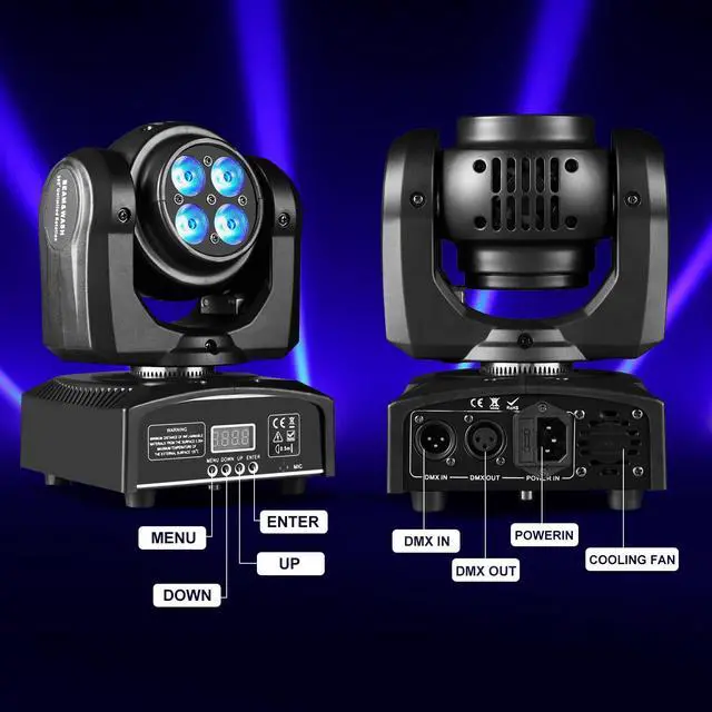 Alt view image 6 of 7 - 100W LED Moving Head DJ Lights 2-Sides Moving Head Wash & Beam Effect Stage Light RGBW 4-in-1 DMX Sound Active DJ Lights for Party Disco KTV Pub Bar Show Wedding Show - 1 PCS (1)