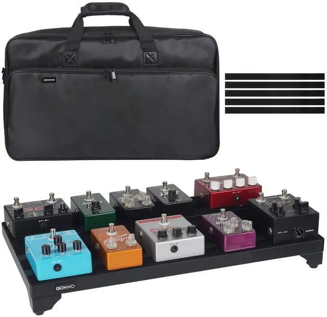 Main image of Guitar Pedal Board 22" x 12.5" Aluminum Alloy Pedalboard with Case