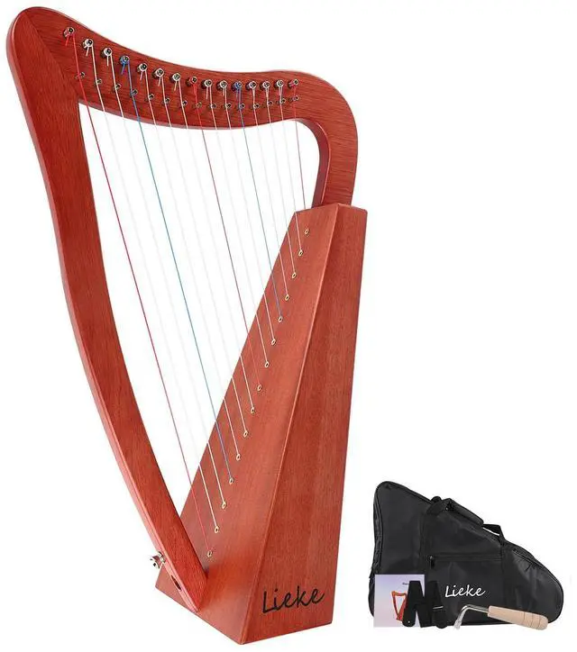 Main image of Harp Instrument 15 string Lyre International Standard Nylon Strings | solid mahogany body,rich soft tone,easy to tune and play,beginner friendly harp for meditation yoga & daily music practice