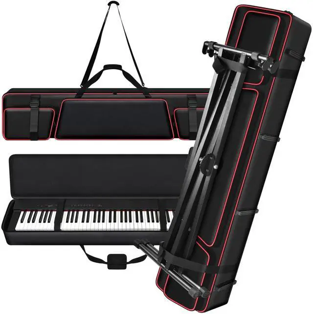 Main image of 88 Key Piano Bag for Yamaha P45/P71, Piano Stand Straps, Case Only | Oxford+10mm Foam+Satin Lining; 27" Pockets, 6 Rubber Feet; Fits Slim 88-key Pianos; Performers, Teachers, Keyboardists