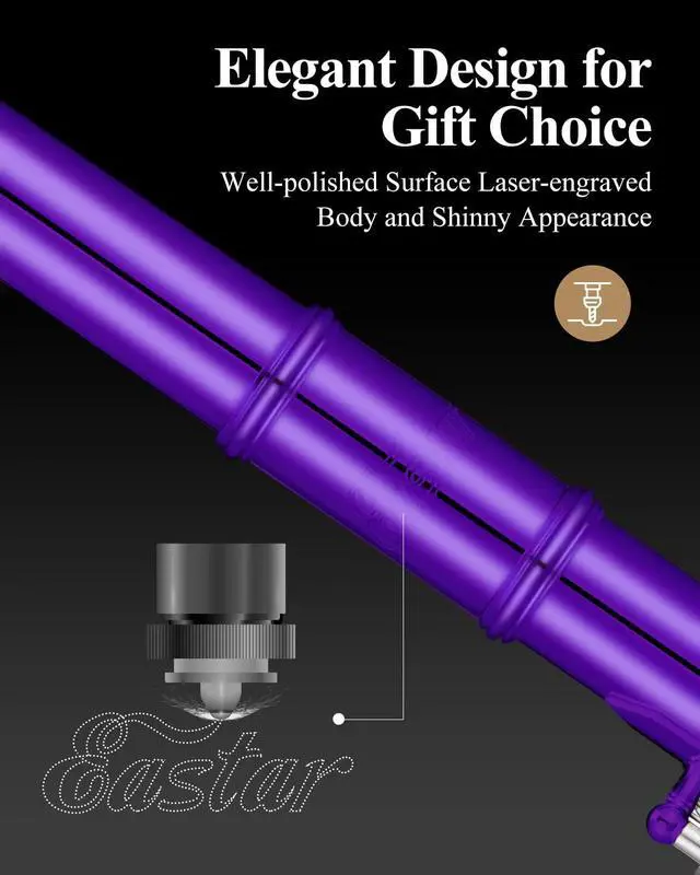 Alt view image 4 of 7 - Closed Hole 16 Keys Flute for Beginner Kids Student with Fingering Chart, Cleaning Kit, Stand, Case, Gloves, Tuning Rod, Purple, EFL-1Pu
