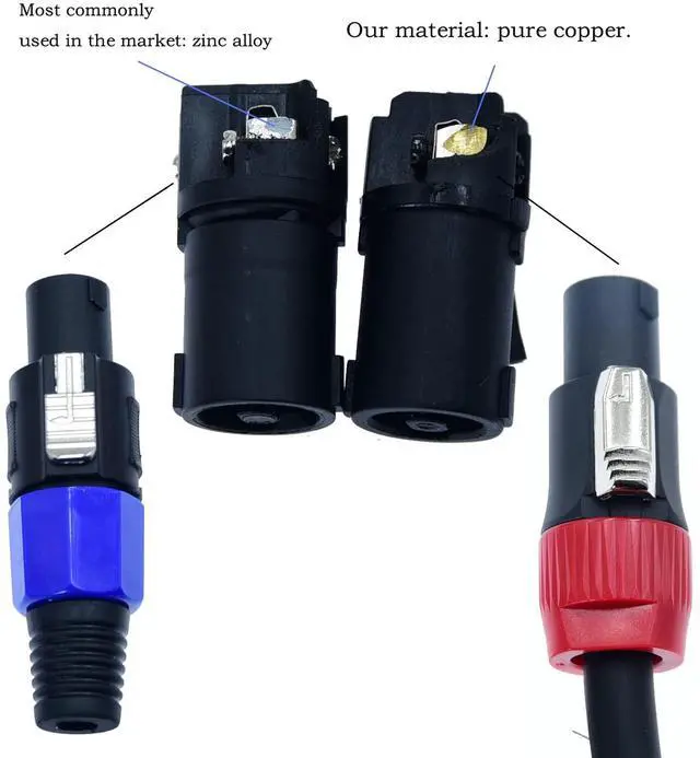 Alt view image 5 of 5 - Speak on 2Pcs Professional Speakon to 1/4 Inch ts Speaker Cable for pa Jack Pair 12awg Gauge Male Audio Port Plug Amplifier Connection dj amp Heavy Duty bocina Cord Wire ft with Twist Lock(20 feet)ft