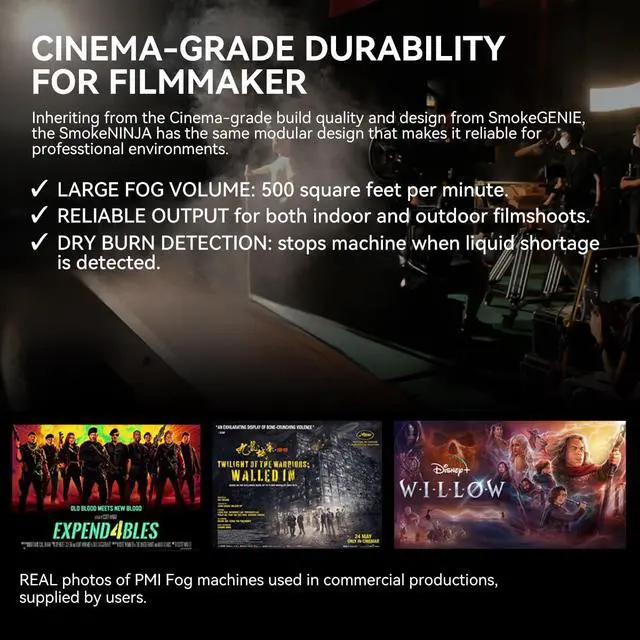 Alt view image 3 of 7 - SmokeNINJA PRO Portable Fog Machine, 3rd-Gen Haze Nozzle with Bluetooth Connectivity 3 Minutes Single Burst Output 3x Faster Recovery USB-C Control for Studio and Cinematography(HAZER KIT)