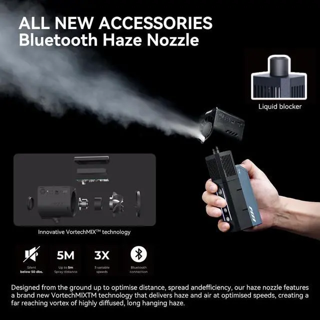 Alt view image 5 of 7 - SmokeNINJA PRO Portable Fog Machine, 3rd-Gen Haze Nozzle with Bluetooth Connectivity 3 Minutes Single Burst Output 3x Faster Recovery USB-C Control for Studio and Cinematography(HAZER KIT)
