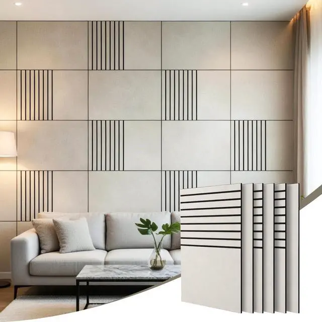Main image of Acoustic Wall Panels 6-Pack 32"x24", Sound Dampening 4x8ft Panels | 3D Carved Pattern Sound Proof High Density Sound Absorbing Modern Decorative for Studio Office Home, covering up to 31 sq ft