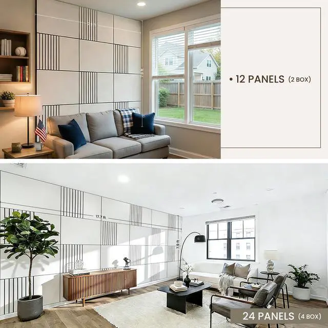 Alt view image 6 of 7 - Acoustic Wall Panels 6-Pack 32"x24", Sound Dampening 4x8ft Panels | 3D Carved Pattern Sound Proof High Density Sound Absorbing Modern Decorative for Studio Office Home, covering up to 31 sq ft