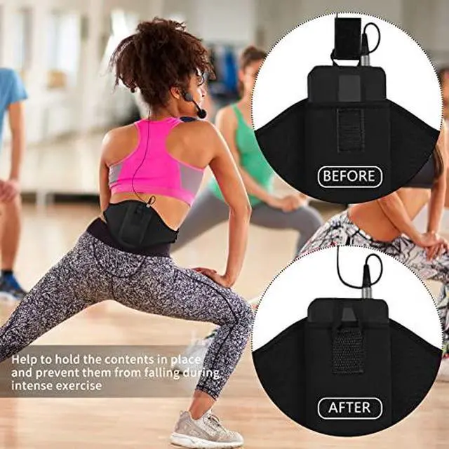Alt view image 3 of 7 - 20 Pack Mic Belt Wireless for Theatre Neoprene Microphone Holder with Anti Dropping Strap Sweat Absorbent Belt Waistband Bag for Fitness Instructor Vertical Speaker