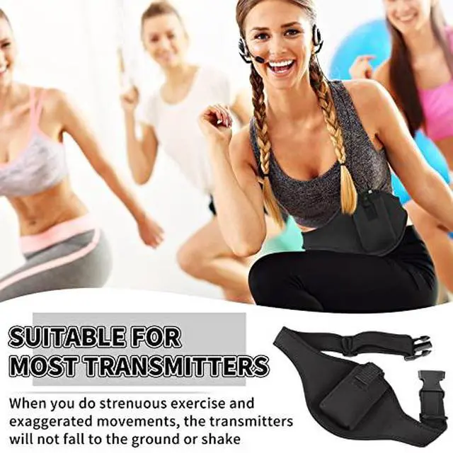Alt view image 4 of 7 - 20 Pack Mic Belt Wireless for Theatre Neoprene Microphone Holder with Anti Dropping Strap Sweat Absorbent Belt Waistband Bag for Fitness Instructor Vertical Speaker