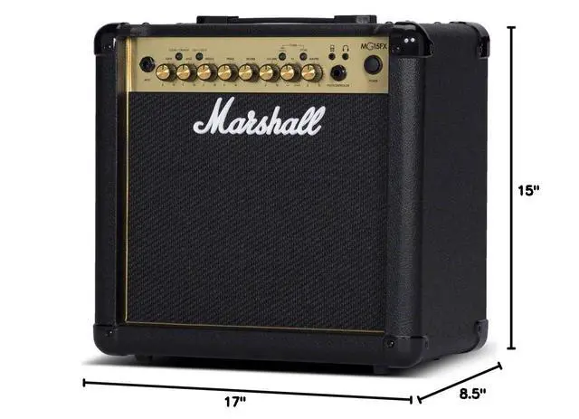 Alt view image 6 of 6 - MG15GFX Combo Guitar Amplifier - Clean, Crunch, Overdrive Channels | Reverb, Delay and Other Digital Effects | 3-Band EQ | 3.5 mm Headphones Out | 15W Output - Black