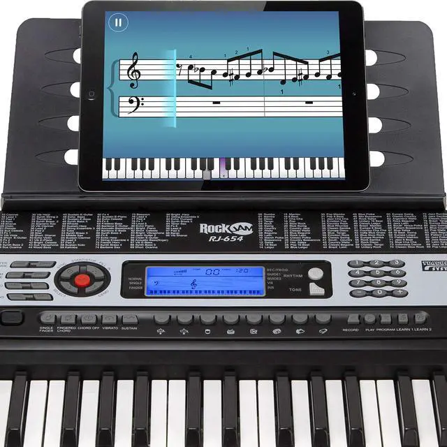 Alt view image 6 of 7 - RJ654 54 Key Keyboard Piano for Beginners with Note Stickers