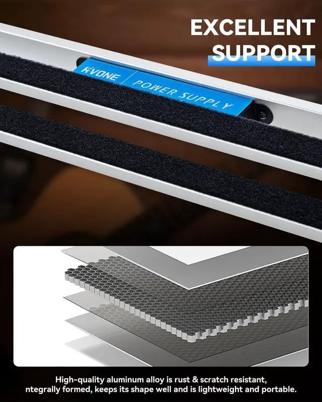 Alt view image 4 of 7 - Guitar Pedal Board with Built-in Power Supply, Aluminum Alloy Portable Pedalboard with Bag, Pedal Cables, Hook&Loop (19.09x5.11")