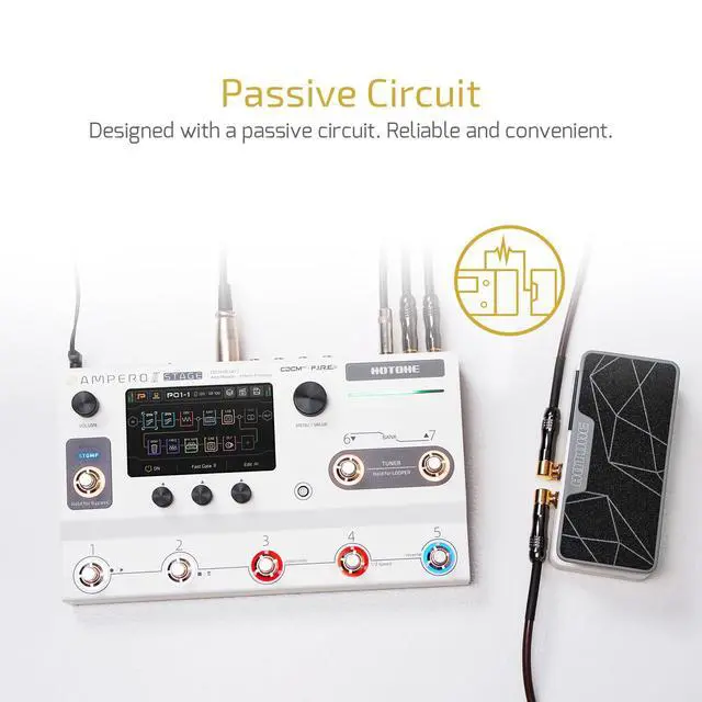 Alt view image 5 of 7 - 2 in 1 Passive Expression Footswitch EXP Pedal Ampero II Press(Included 1 PCS Additional 15 CM TRS Cable)