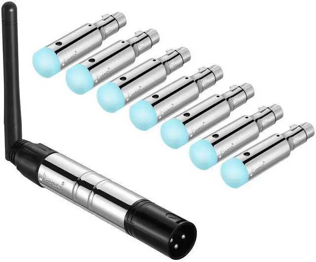 Main image of DMX512 Wireless DMX Controller Wireless DMX Dfi 2.4G 7 Receivers with Built-in Battery & Light Dome & 1 Transmitter for LED Stage Disco Party Bar Lighting, Stage Lighting Control 8PCS