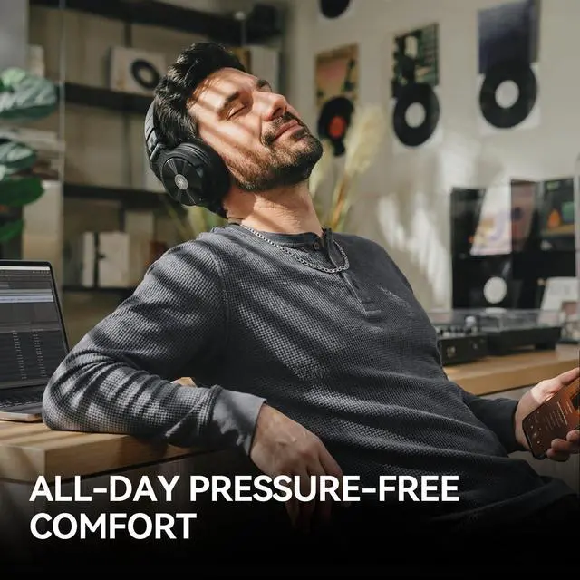 Alt view image 6 of 7 - Studio Max 2 Wireless Dj Headphones, 9ms Latency, Studio LDAC | 120H playtime, Hi-Res audio, Bluetooth 6.0 and 3.5/6.35mm for DJing, guitar, keyboard and studio monitoring