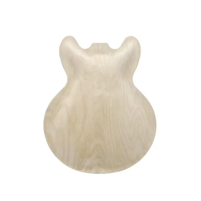 Alt view image 4 of 6 - DIY Electric Guitar Kit,Semi-Hollow Body Electric Guitar,with Paulownia Wood Core and Maple Plywood,6 Strings,Build Your Own Guitar