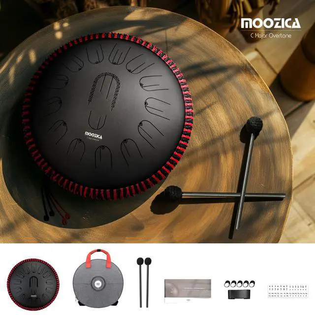 Alt view image 5 of 6 - 15 Inch Steel Handpan Tongue Drum - 15 Notes in C Major 432hz Tongue Drum with Octave Overtone Design - Professional Percussion Instrument with Carrying Bag