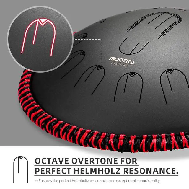 Alt view image 3 of 6 - 15 Inch Steel Handpan Tongue Drum - 15 Notes in C Major 432hz Tongue Drum with Octave Overtone Design - Professional Percussion Instrument with Carrying Bag