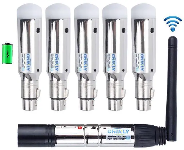 Main image of 6pcs DMX512 DMX Dfi DJ 2.4G 5 Charging Wireless Receiver Built-in Battery & 1 Transmitter LED Lighting Control for LED Stage Par Party Light