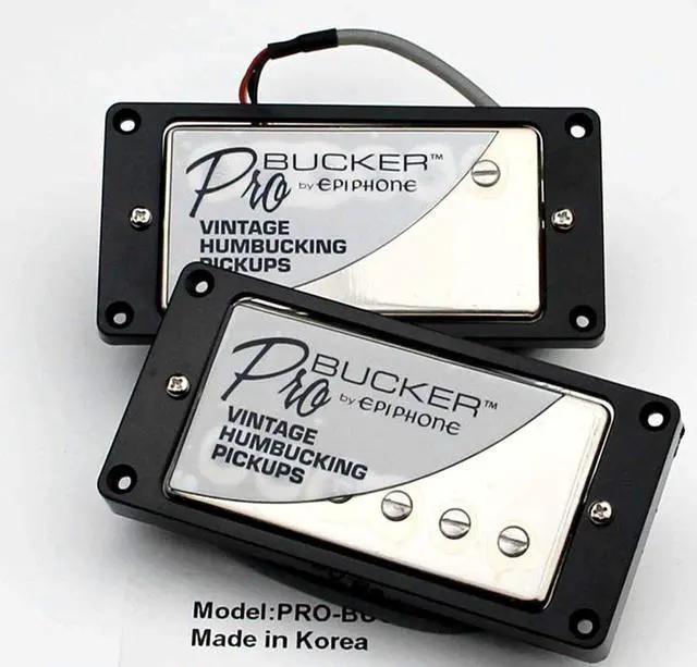 Alt view image 2 of 7 - 1 Set ProBucker Alnico Bridge&Neck Pickups with Pro Wiring Harness Pots&3 Way Switches Universal for Electric Guitar (Chrome (Black Ring))