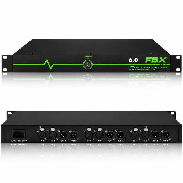 Main image of Professional Feedback Suppressor, Feedback Eliminator, Microphone Anti-Howling Audio Processor for Performance Stage KTV Conference Music Room (6 in 6 out)
