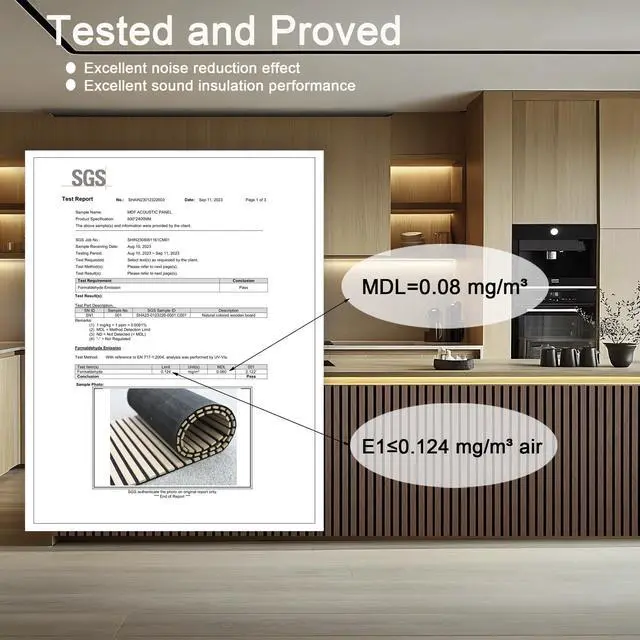 Alt view image 4 of 7 - Acoustic Wood Panels for Wall,3D Flexible Fluted Sound Slat Panel (Walnut) | Soundproof,Absorbing,Noise Cancelling,94.5 x 23.6in