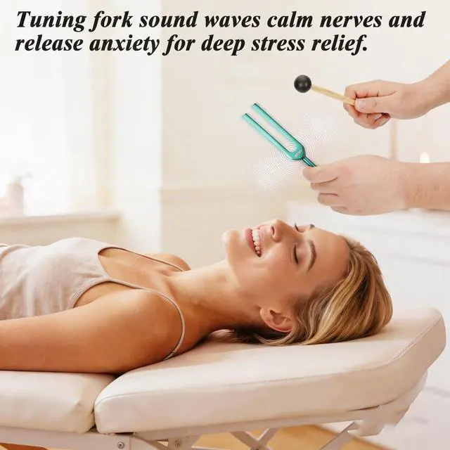Alt view image 2 of 7 - 10 PCS Tuning Fork Set, Solfeggio Sound Healing Forks with Activator | 174-963Hz aluminum alloy tuning forks with color coding, feet and activator included for meditation, yoga and relaxation