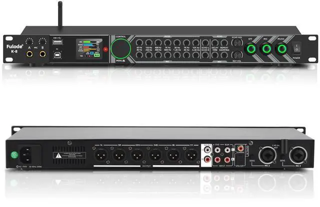 Main image of K-8 Professional KTV Digital Pre-stage Effector Anti-howling Audio Processor Echo USB MP3 Bluetooth Optical,with Remote Control,For Household Reverberator Karaoke,Stage,Church, Performance,Wedd