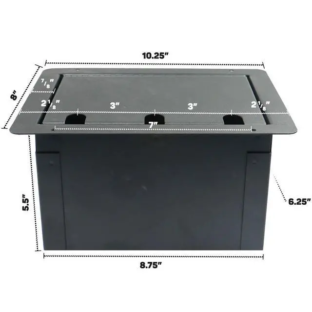 Alt view image 4 of 4 - Pro Audio Stage Recessed Floor Box with 110v Electric and XLR Connections (12 XLR, Pre Wired)
