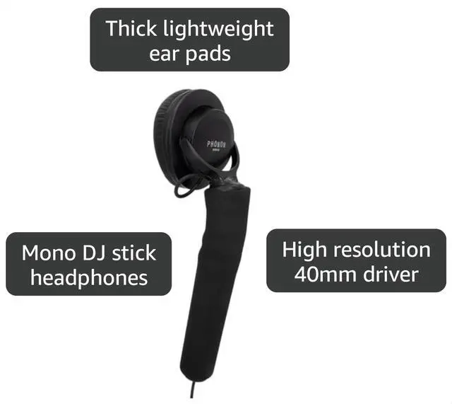 Alt view image 3 of 7 - 03 Stick Professional Mono Single Ear DJ Headphones Lollipop Type