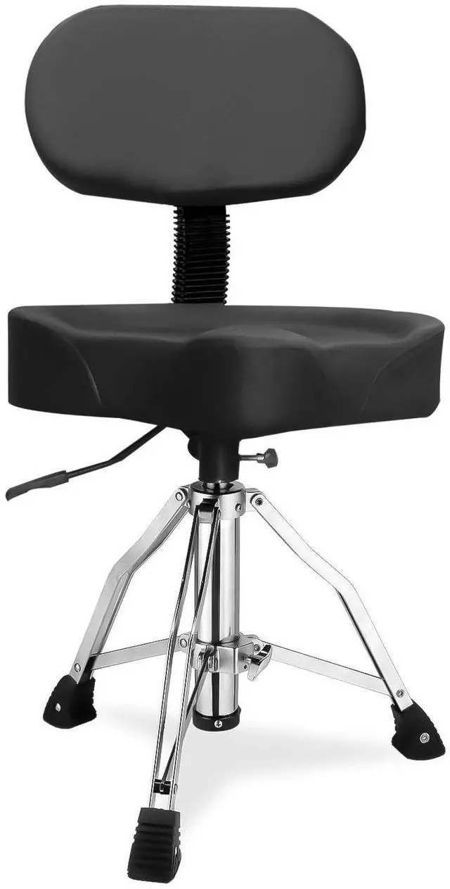 Main image of Drum seat with backrest, Heavy-Duty Adjustable Hydraulic Drum Chair, Motorcycle Style seat, Drum Stool Suitable for Drummers, Adult Guitarists