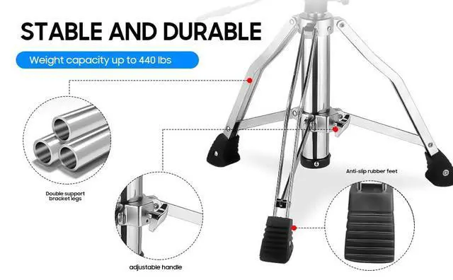 Alt view image 4 of 7 - Drum seat with backrest, Heavy-Duty Adjustable Hydraulic Drum Chair, Motorcycle Style seat, Drum Stool Suitable for Drummers, Adult Guitarists