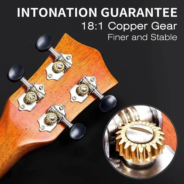 Alt view image 4 of 7 - Ukulele, Left-handed Concert Ukelele Solid Mahogany 23 inch for Professional Beginners Adults Kit with Free Online Lesson and Uke Accessories