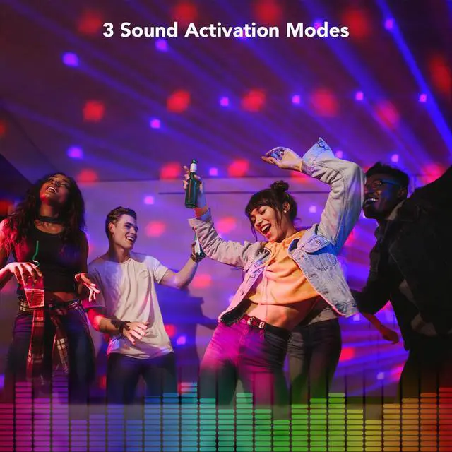 Alt view image 6 of 7 - DJ Light, Pro 6 in 1 DMX & Sound Activated Laser Show Machine with Disco Ball Lights, RGBW & UV Strobe Party Lights with Dj Light for Home Party Gig Bar Stage Lighting