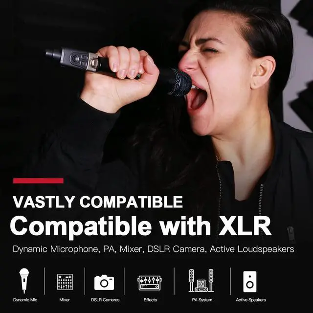 Alt view image 6 of 6 - U3 Dynamic Microphone Wireless System with XLR Transmitter and Receiver