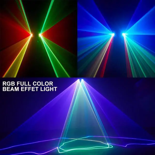 Alt view image 3 of 6 - DJ Lights Party Lights, RGB Full Color Laser Stage Light Music Sound Activated & DMX Control Patterns Projector, Perfect for Party Disco Bar Club Stage & DJ Lighting