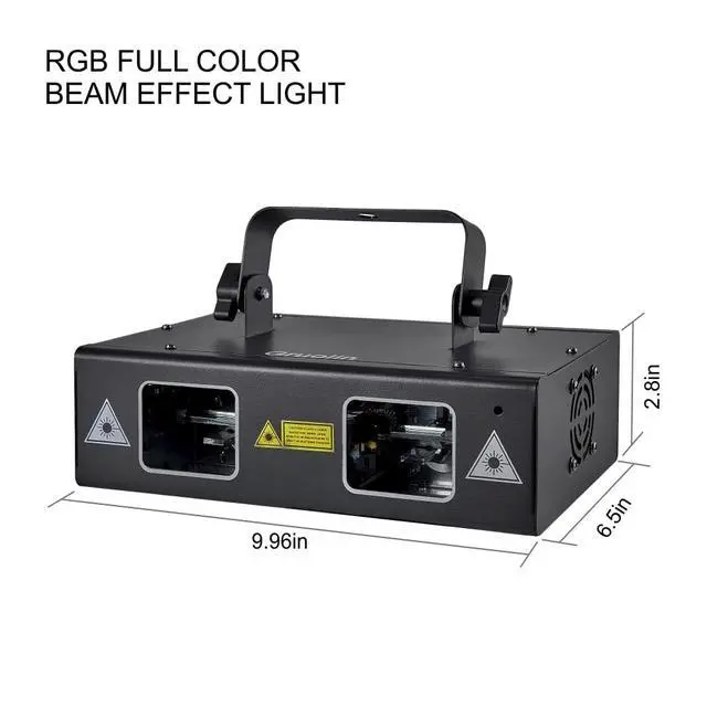 Alt view image 4 of 6 - DJ Lights Party Lights, RGB Full Color Laser Stage Light Music Sound Activated & DMX Control Patterns Projector, Perfect for Party Disco Bar Club Stage & DJ Lighting
