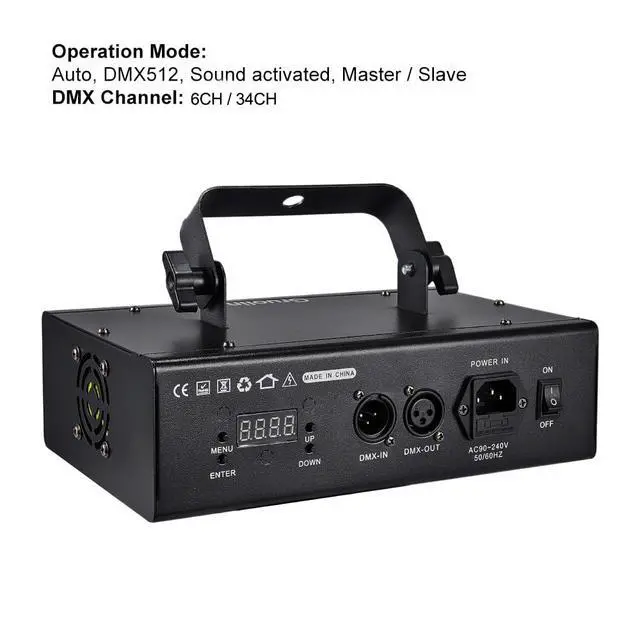 Alt view image 5 of 6 - DJ Lights Party Lights, RGB Full Color Laser Stage Light Music Sound Activated & DMX Control Patterns Projector, Perfect for Party Disco Bar Club Stage & DJ Lighting