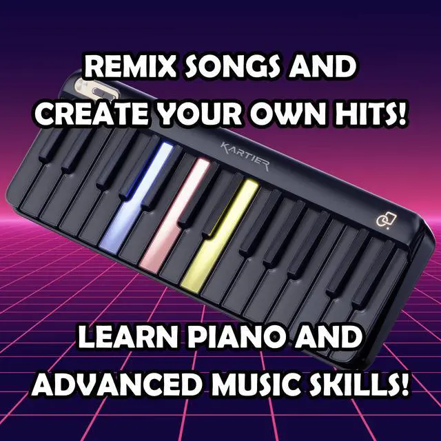 Alt view image 4 of 7 - Piano MIDI Keyboard, Includes 1,000+ Famous Sounds/Presets, LED Light-Up Keys, Bluetooth & Wired Connection, IOS/Android & Desktop App Included