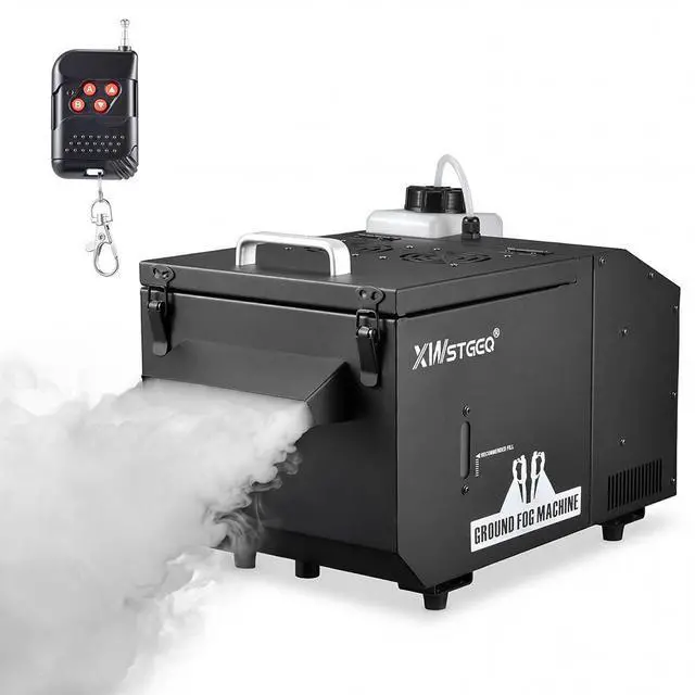 Main image of 1200W Low Lying Ground Fog Machine DMX512 Wireless Remote Control | Adjustable Fog Output, Anti-Dry Pump Protection, Stainless Steel Tank for Wedding Halloween DJ Stage