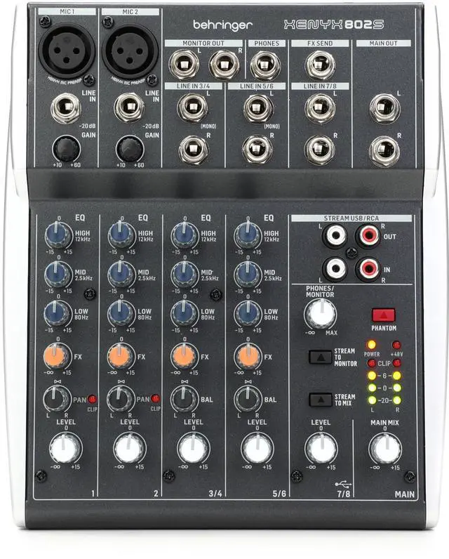 Main image of XENYX 802S Premium Analog 8-Input Mixer with USB Streaming Interface