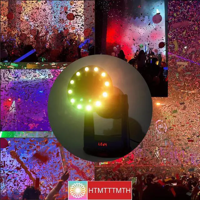 Alt view image 2 of 7 - 12LED Confetti Launcher, 1500W High-Power Fan, Remote Control, 8-10m Blowing Height