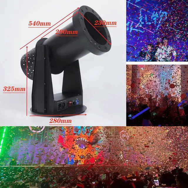 Alt view image 6 of 7 - 12LED Confetti Launcher, 1500W High-Power Fan, Remote Control, 8-10m Blowing Height