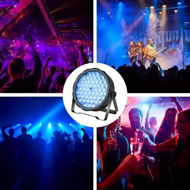 Alt view image 4 of 7 - LED Par Lights 54 x 1.5W, RGB Stage Lights DMX DJ Lighting Sound Activated with Stand, Strobe Light & Wash Par Lighting DMX for Parties, Church, Wedding, Bars, 8 Pack