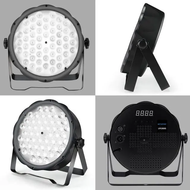Alt view image 7 of 7 - LED Par Lights 54 x 1.5W, RGB Stage Lights DMX DJ Lighting Sound Activated with Stand, Strobe Light & Wash Par Lighting DMX for Parties, Church, Wedding, Bars, 8 Pack